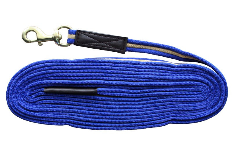 Heavy-Duty Soft-Feel Lunging Rope (8-Meter) in Blue