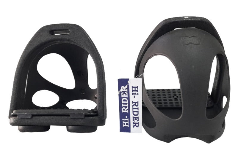 Plastic Stirrup with Cage in Black