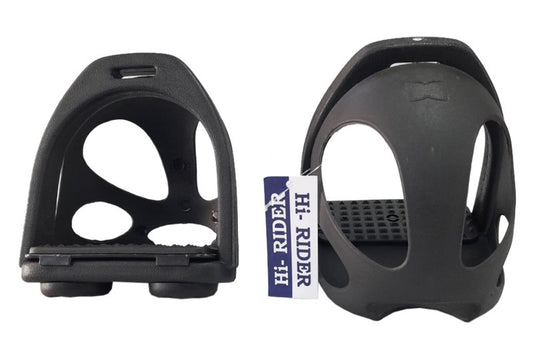 Plastic Stirrup with Cage in Black