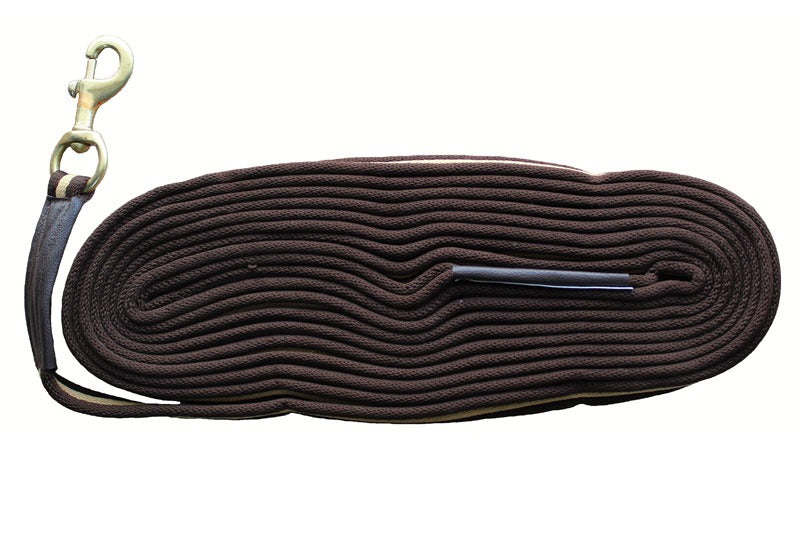 Heavy-Duty Soft-Feel Lunging Rope (8-Meter) in Brown