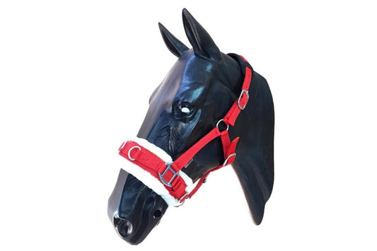 Furr Role Halter in Black in Red