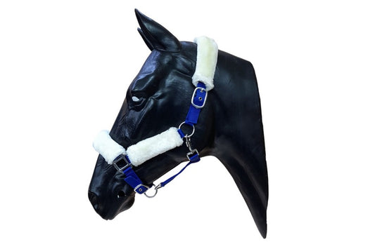 Furr Role Halter in Black in Blue